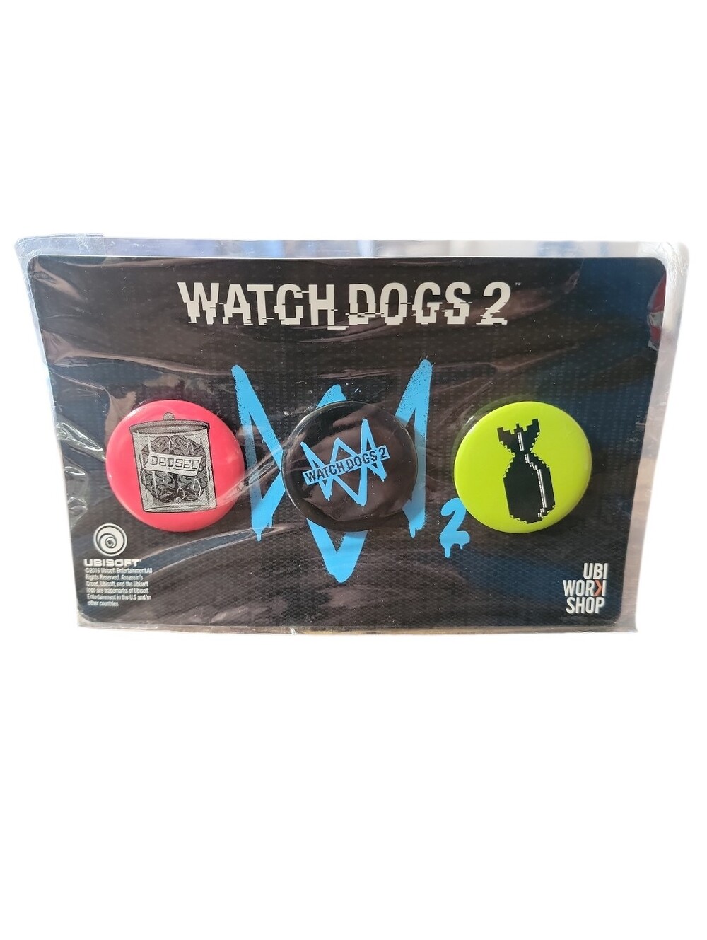 2016 UBISOFT WATCHDOGS 2 Pin Set Gamestop Exclusive 3 Pins New Sealed